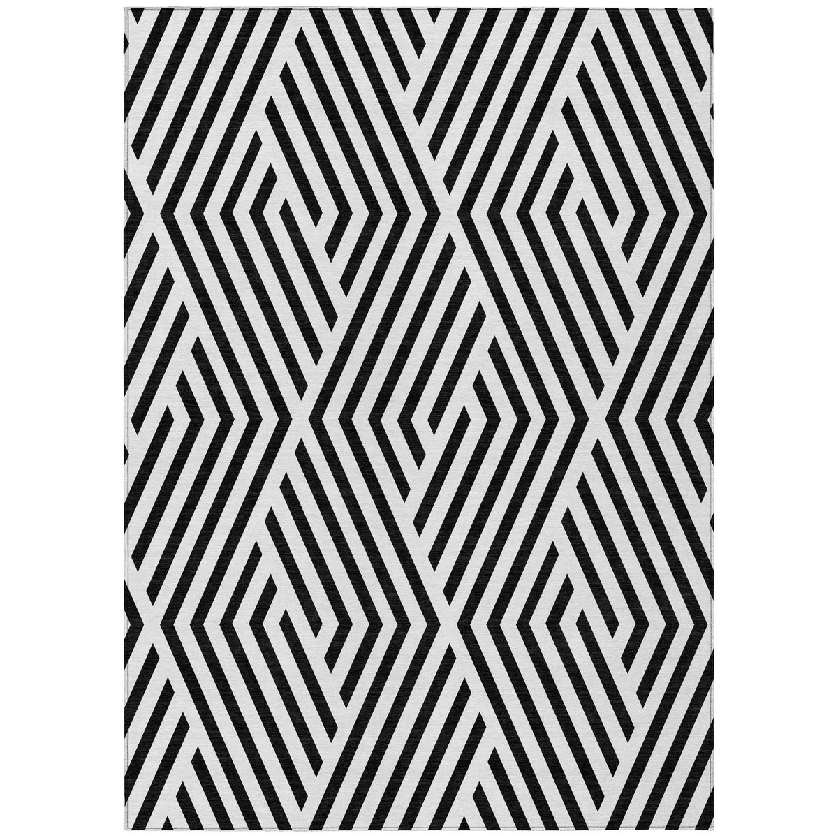 Addison Rugs Geometric Black Washable Indoor-Outdoor Rug