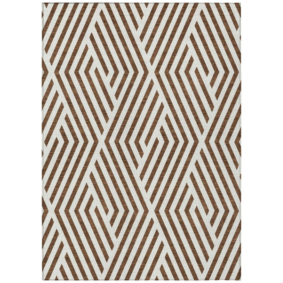 Addison Rugs Geometric Brown Washable Indoor-Outdoor Rug