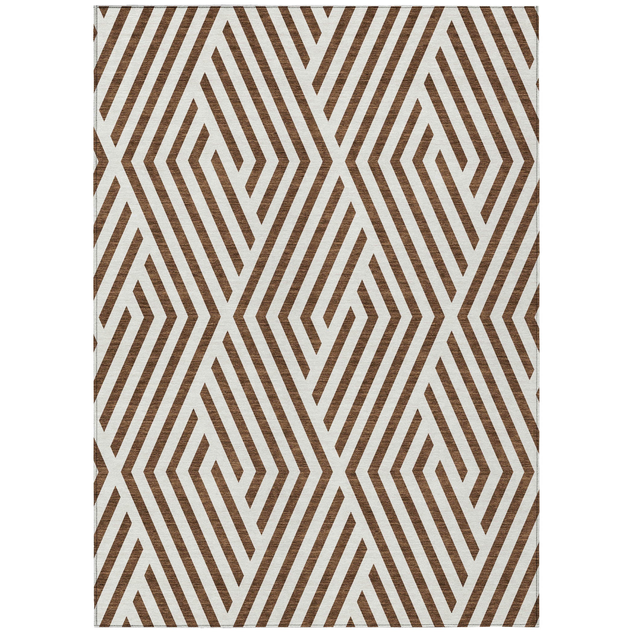 Addison Rugs Geometric Brown Washable Indoor-Outdoor Rug