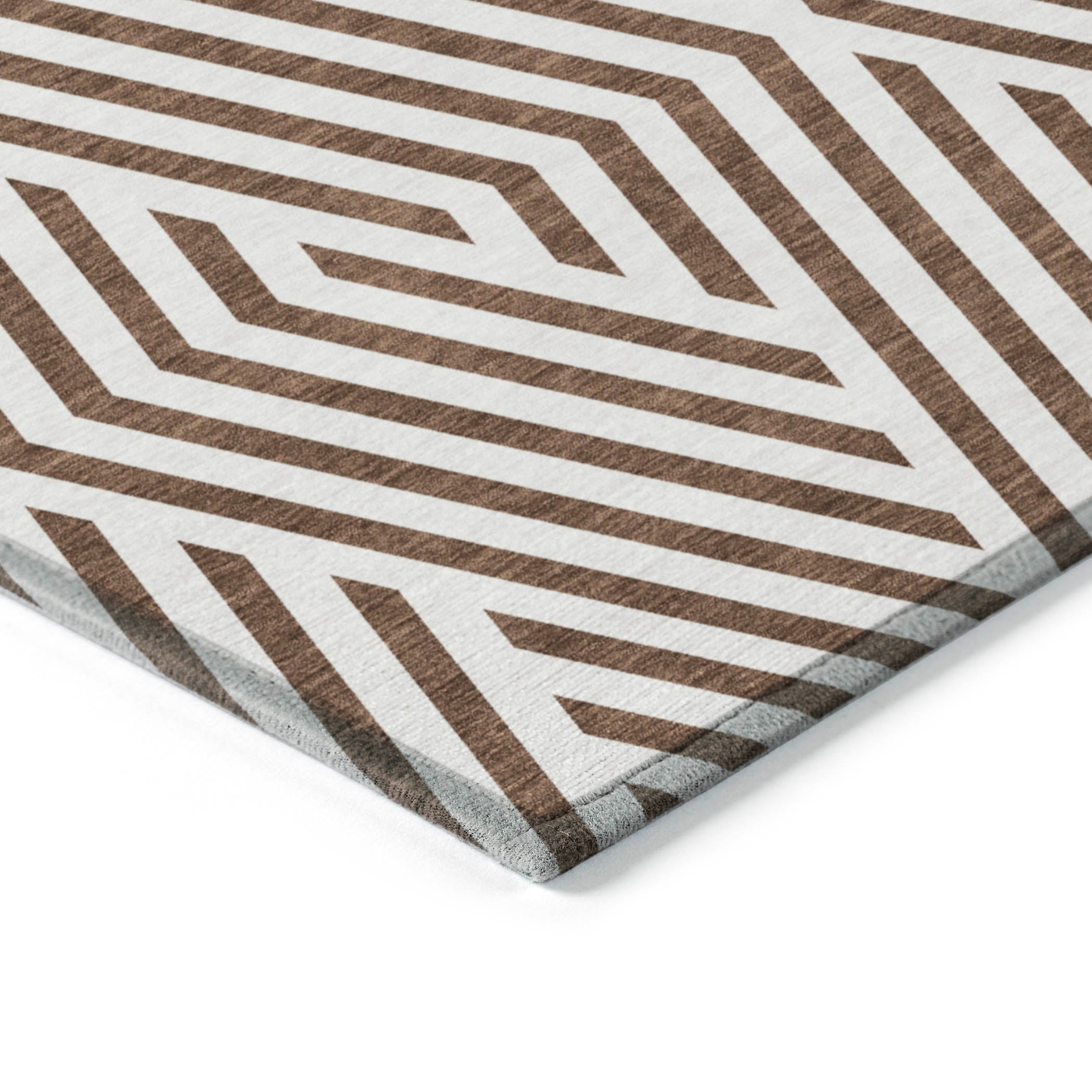 Addison Rugs Geometric Brown Washable Indoor-Outdoor Rug