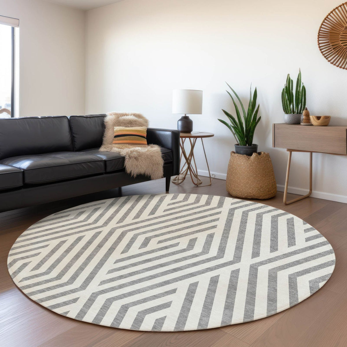 Addison Rugs Geometric Grey Washable Indoor-Outdoor Rug