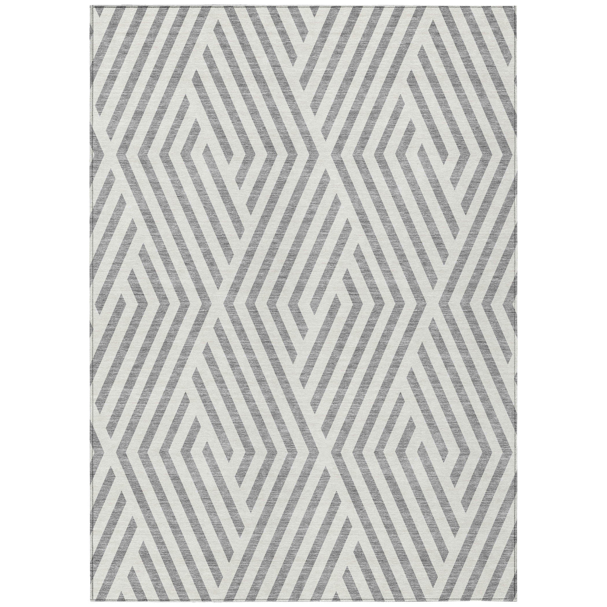 Addison Rugs Geometric Grey Washable Indoor-Outdoor Rug
