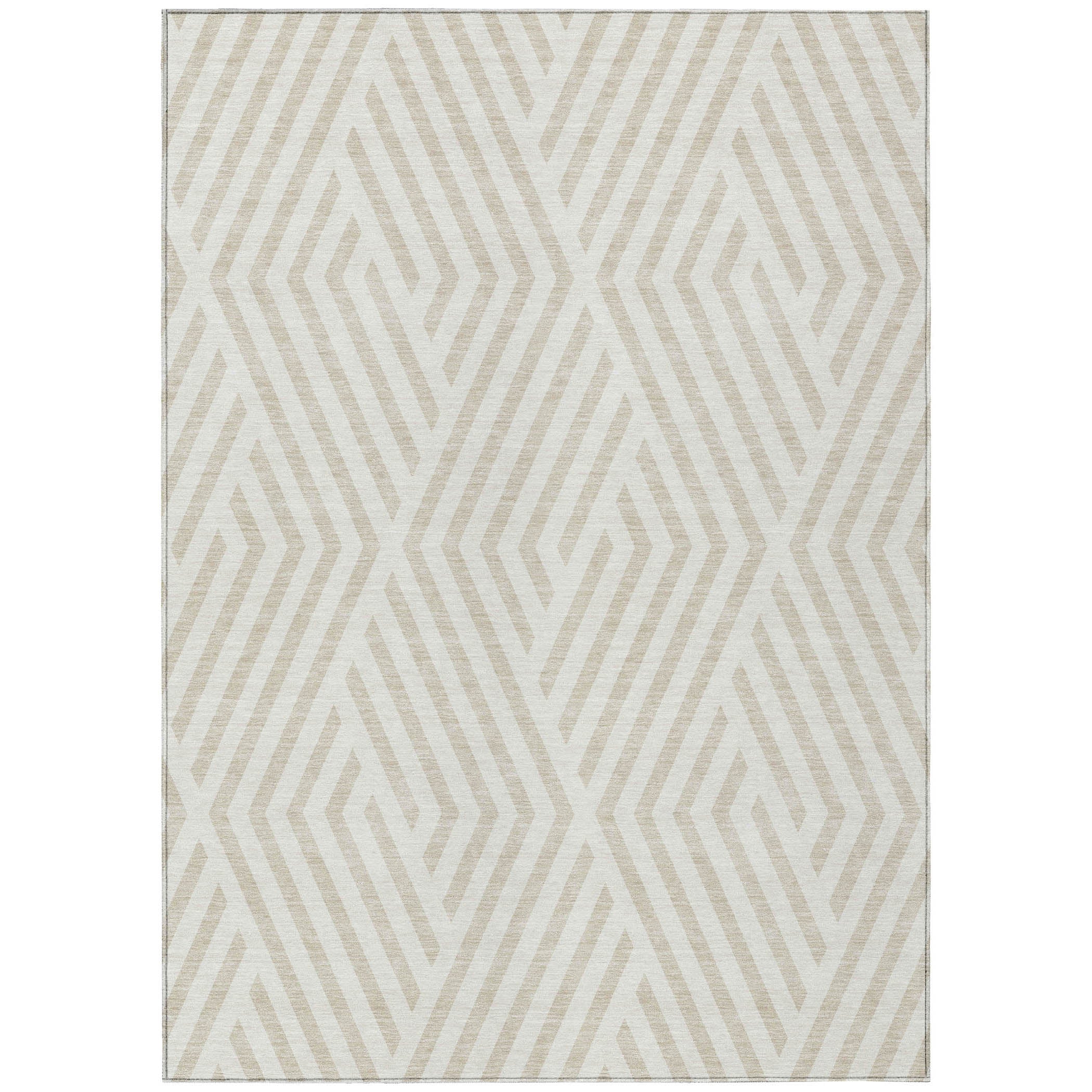 Addison Rugs Geometric Ivory Washable Indoor-Outdoor Rug