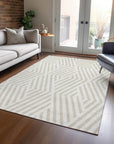 Addison Rugs Geometric Ivory Washable Indoor-Outdoor Rug