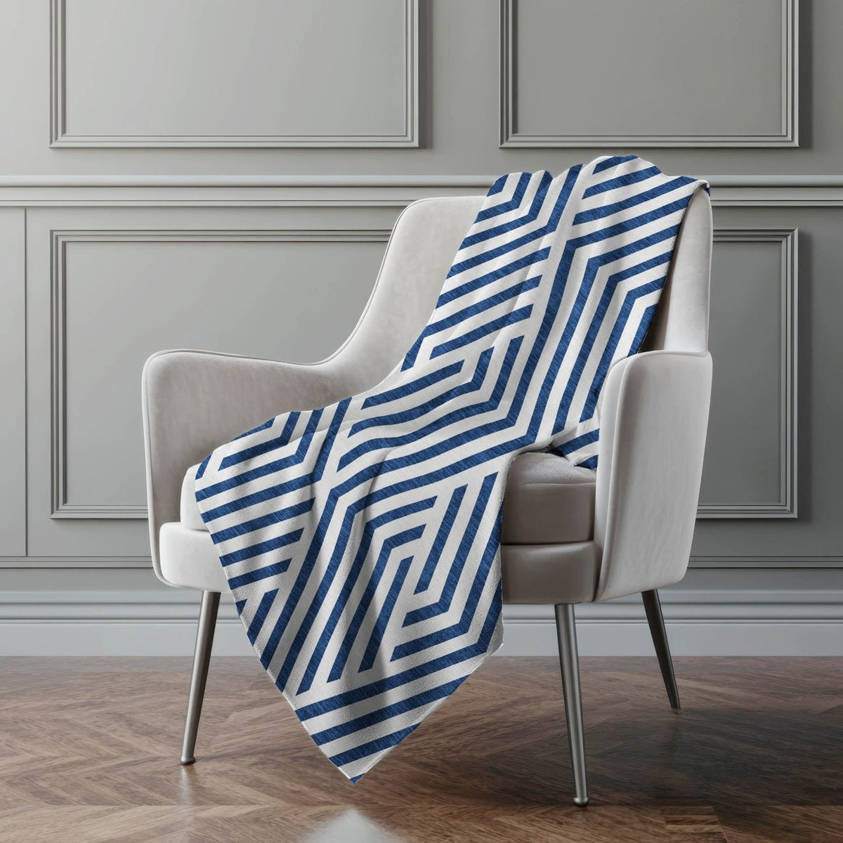 Addison Rugs Geometric Navy Washable Indoor-Outdoor Rug