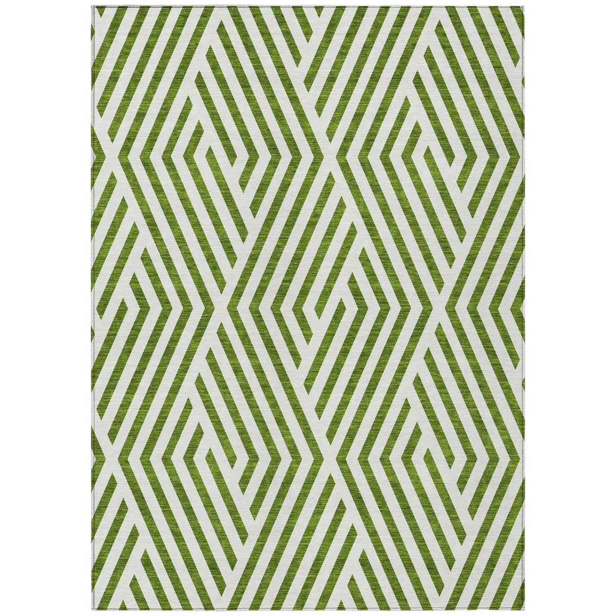 Addison Rugs Geometric Olive Washable Indoor-Outdoor Rug