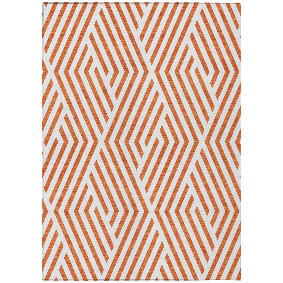 Addison Rugs Geometric Orange Washable Indoor-Outdoor Rug