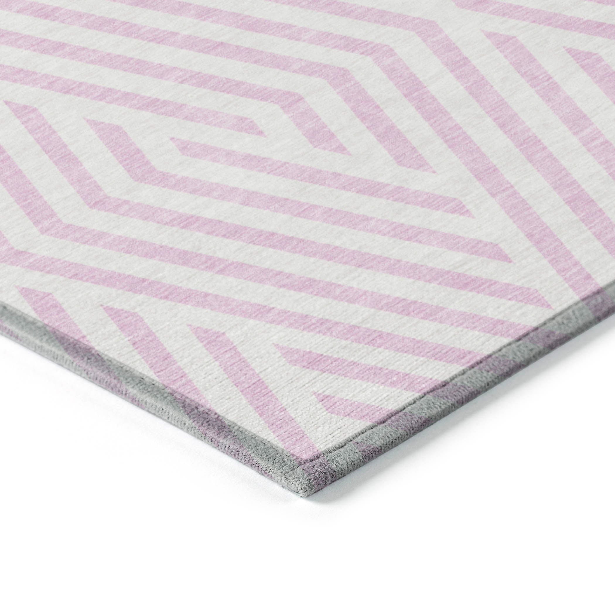 Addison Rugs Geometric Pink Washable Indoor-Outdoor Rug