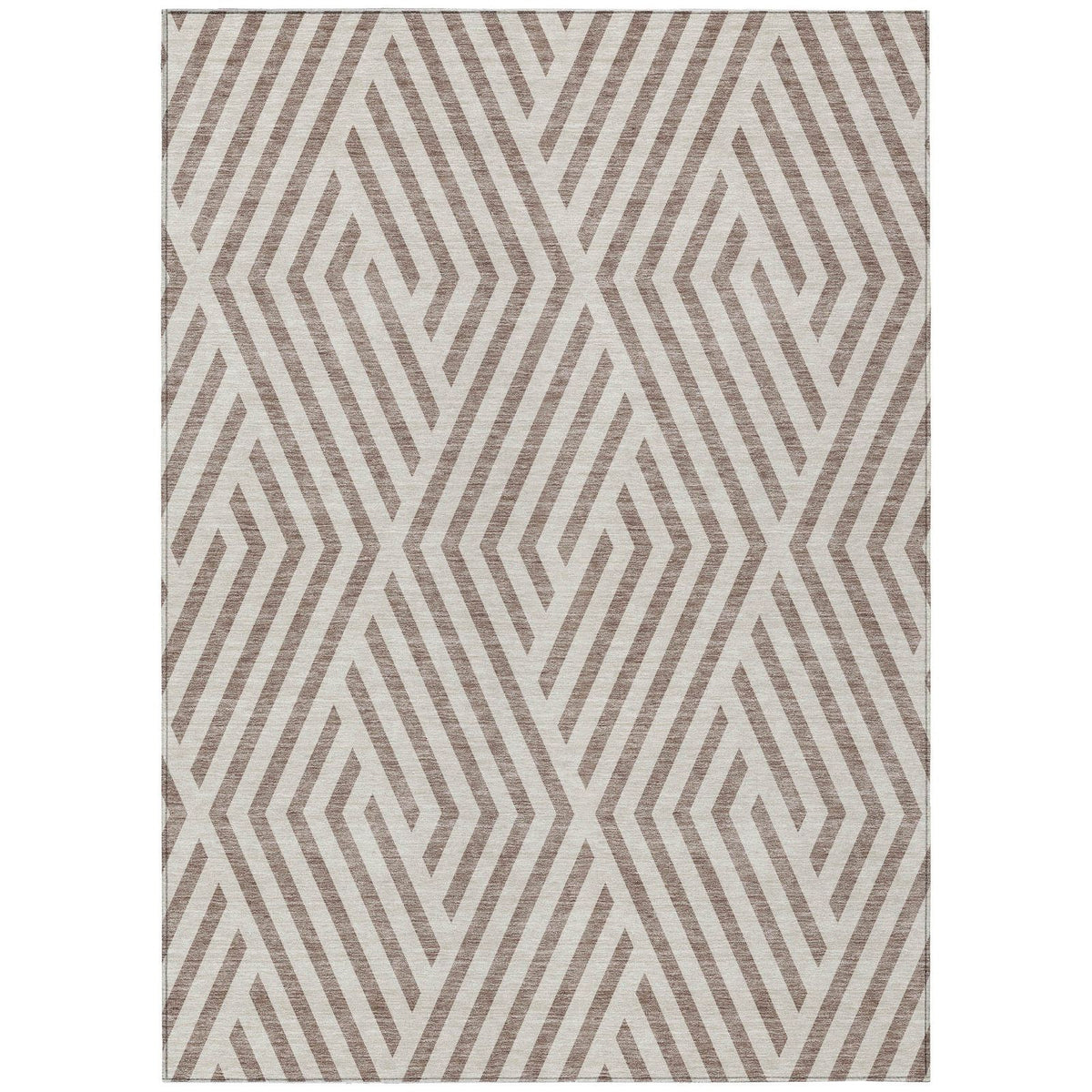 Addison Rugs Geometric Taupe Washable Indoor-Outdoor Rug