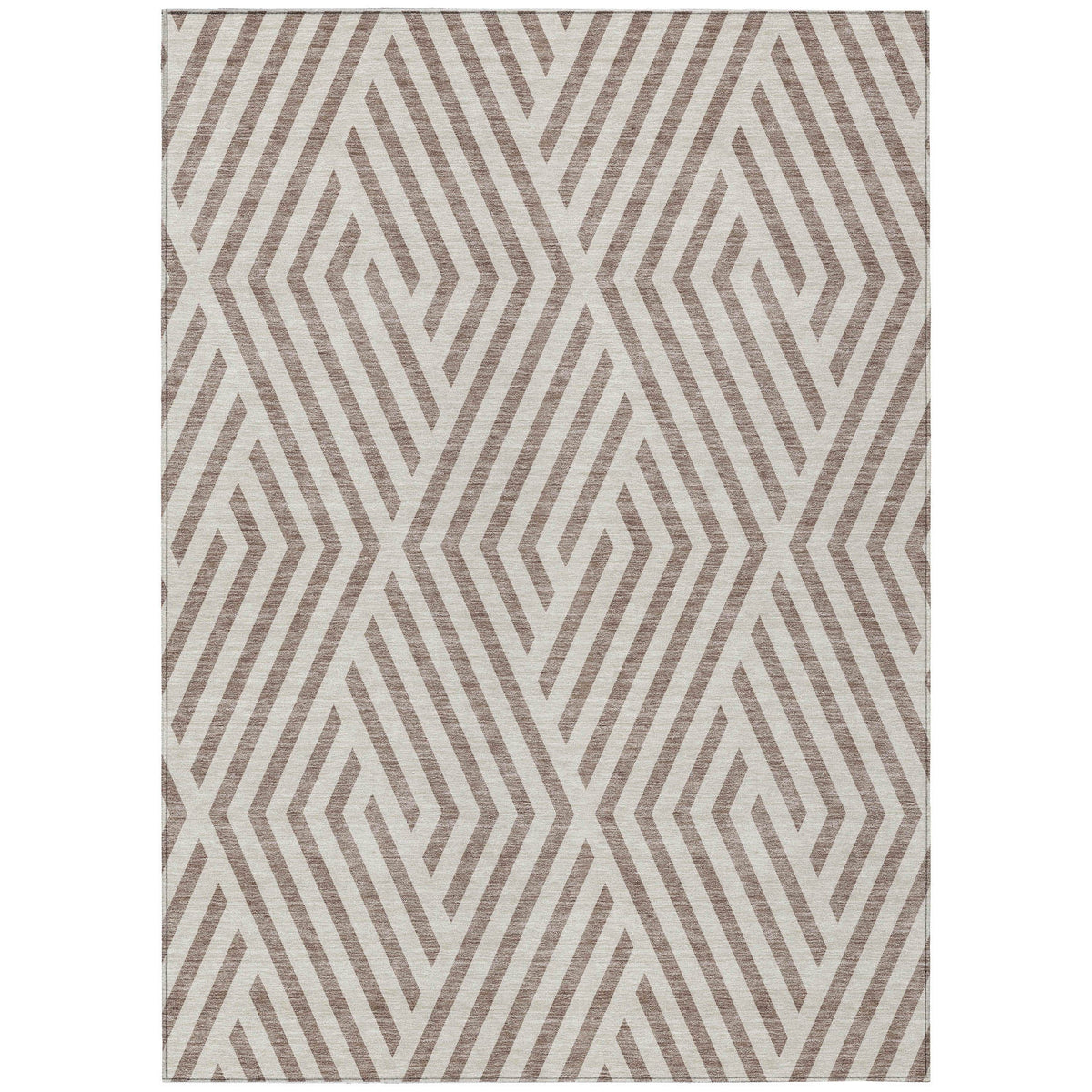 Addison Rugs Geometric Taupe Washable Indoor-Outdoor Rug