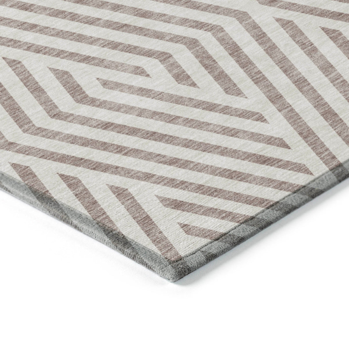 Addison Rugs Geometric Taupe Washable Indoor-Outdoor Rug