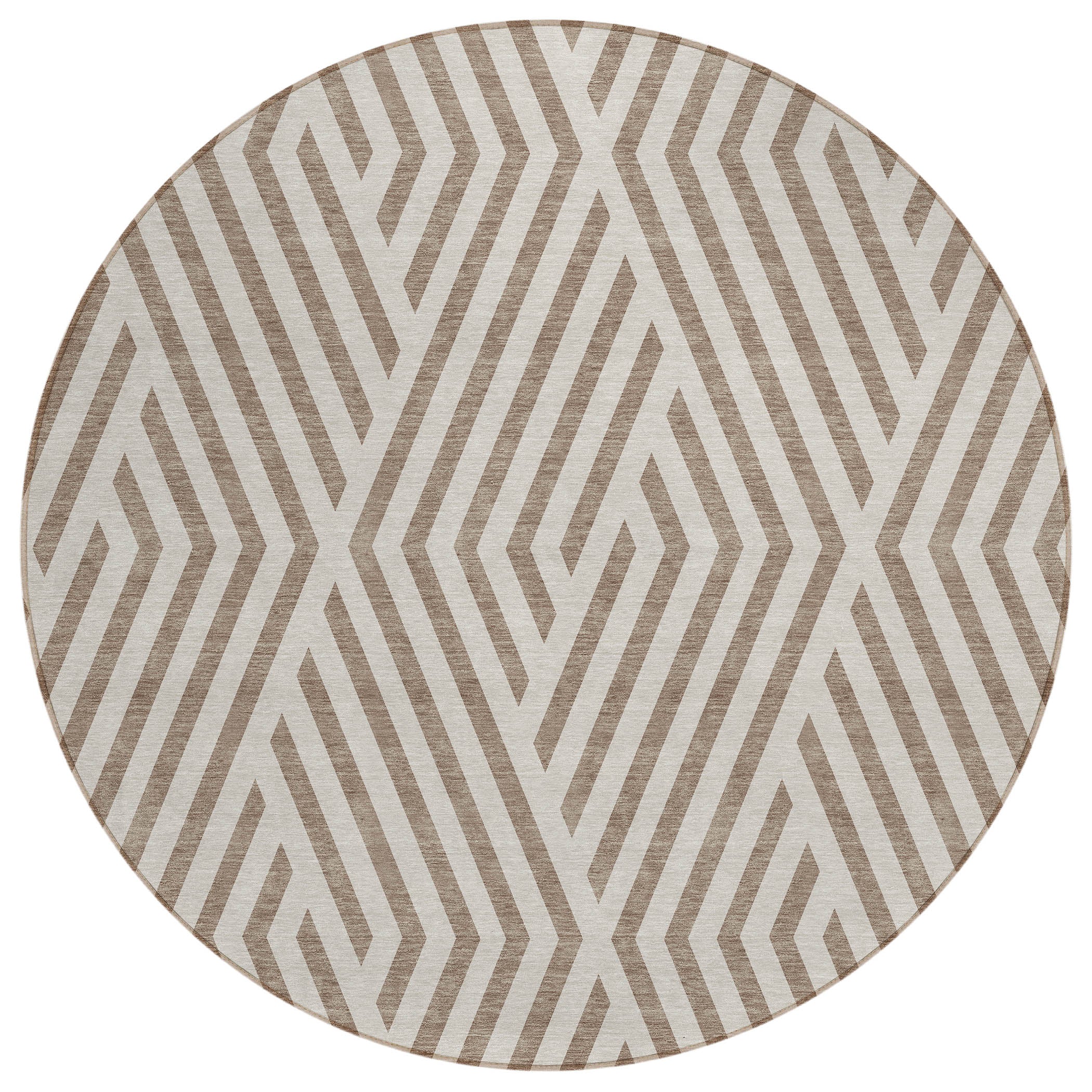Addison Rugs Geometric Taupe Washable Indoor-Outdoor Rug