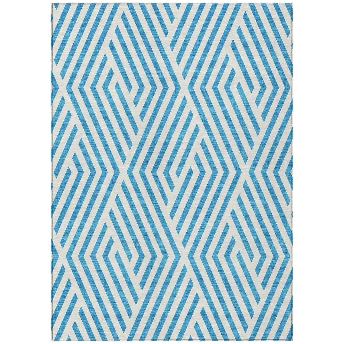 Addison Rugs Geometric Teal Washable Indoor-Outdoor Rug