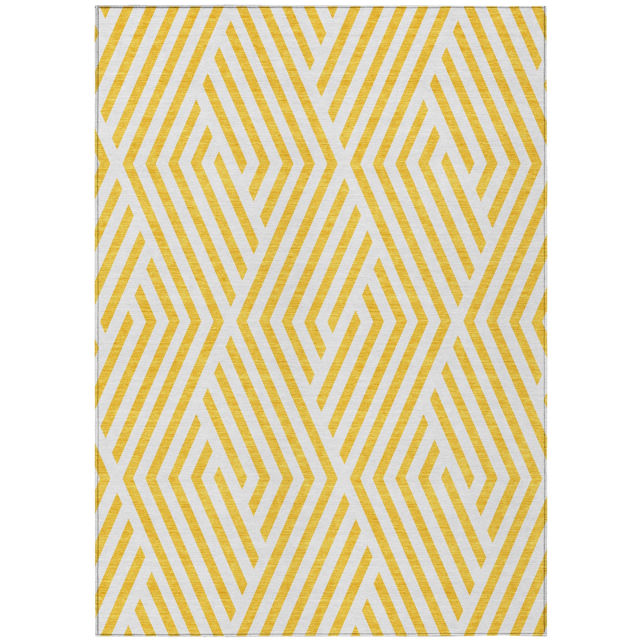 Addison Rugs Geometric Yellow Washable Indoor-Outdoor Rug