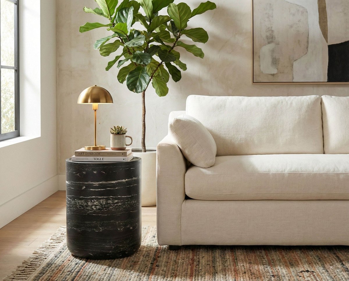 LH Home Geri Concrete Outdoor Side Table