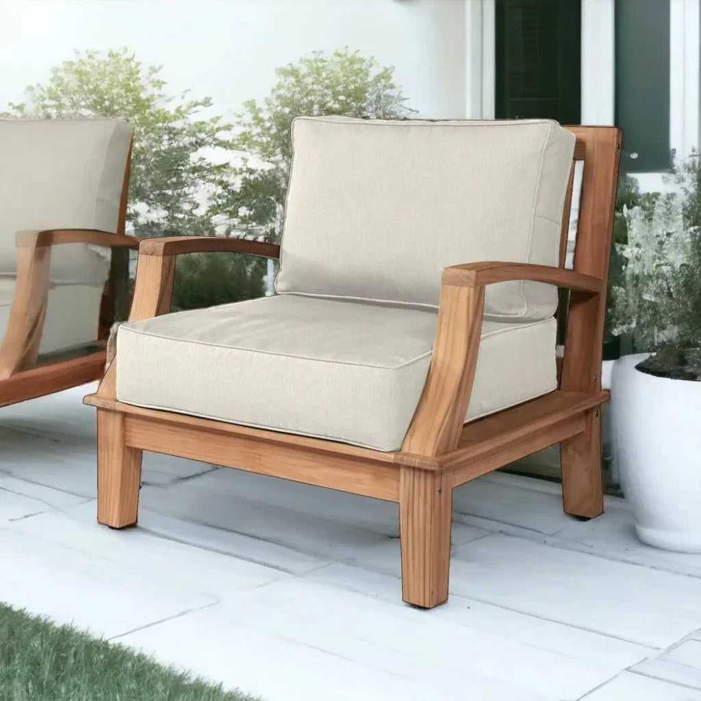 HiTeak Grande Teak Club Chair Sunbrella Cushion