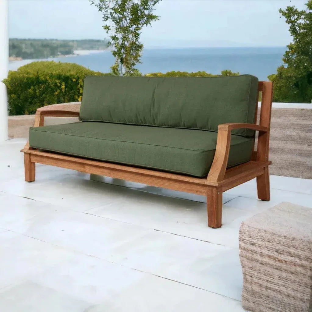 Grande Teak Deep Outdoor Couch Sunbrella Cushion - LOOMLAN - HiTeak - Outdoor Sofas &amp; Loveseats