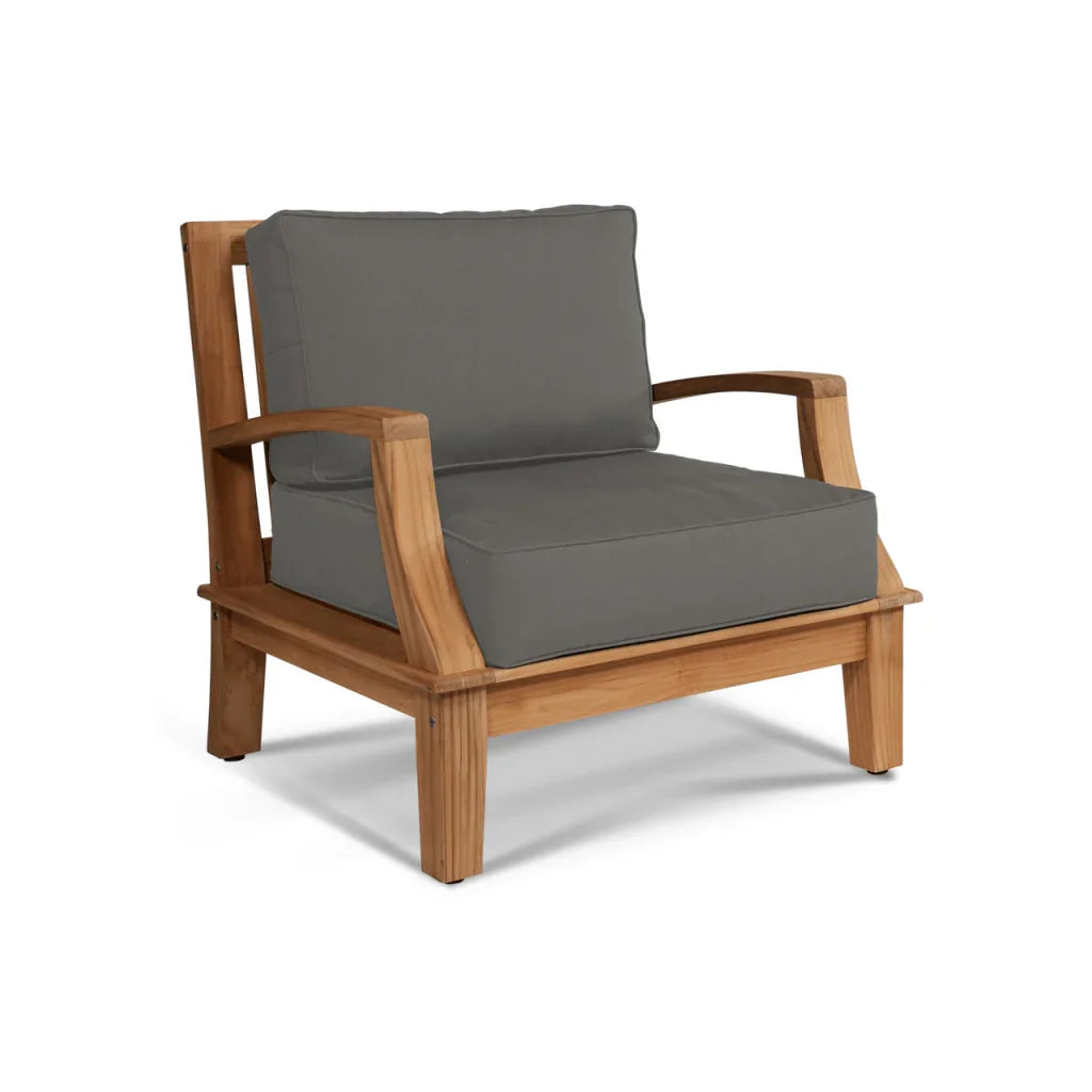 HiTeak Grande Teak Patio Deep Sofa Set with Sunbrella 4PC