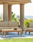 HiTeak Grande Teak Patio Deep Sofa Set with Sunbrella 4PC