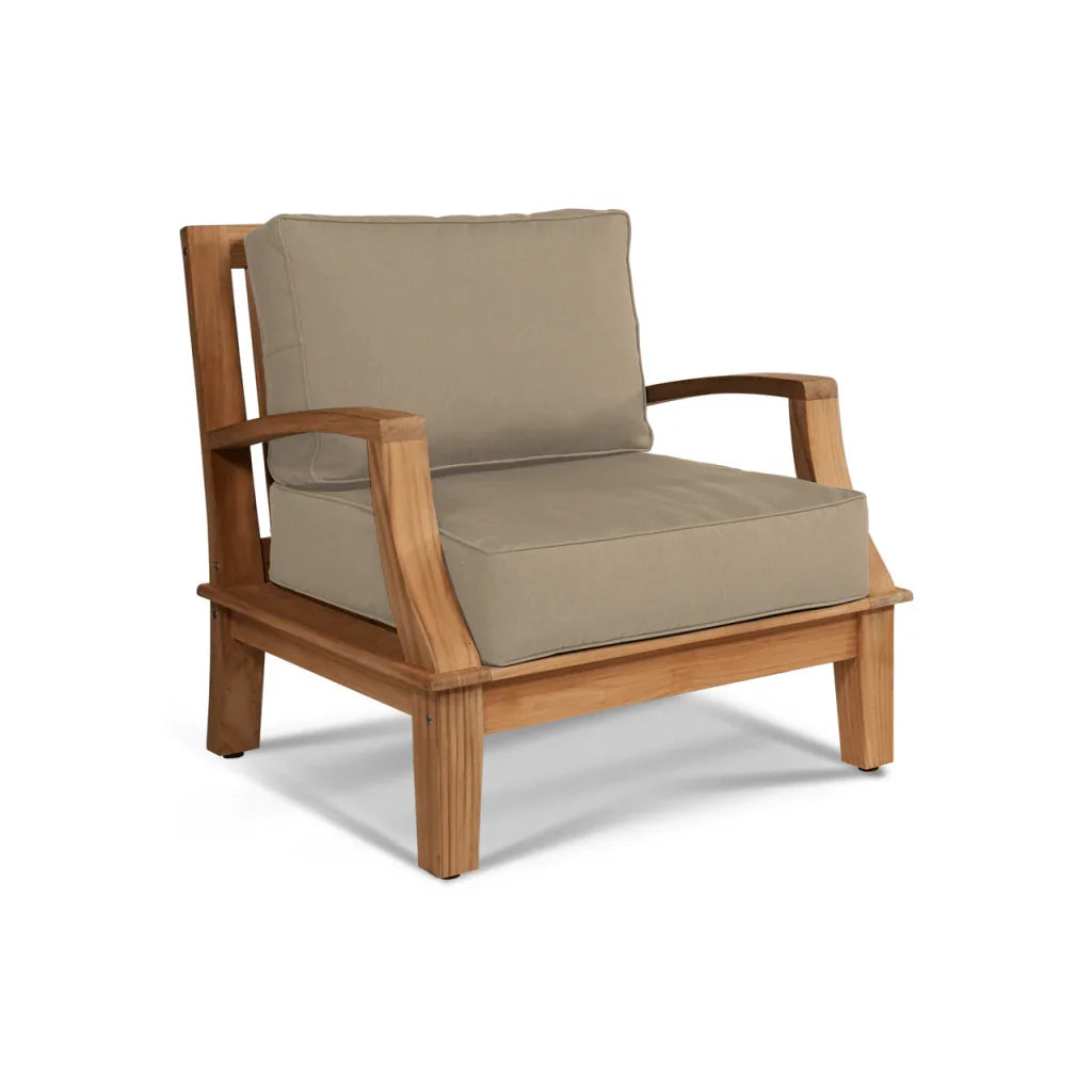 HiTeak Grande Teak Patio Deep Sofa Set with Sunbrella 4PC