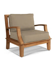 HiTeak Grande Teak Patio Deep Sofa Set with Sunbrella 4PC
