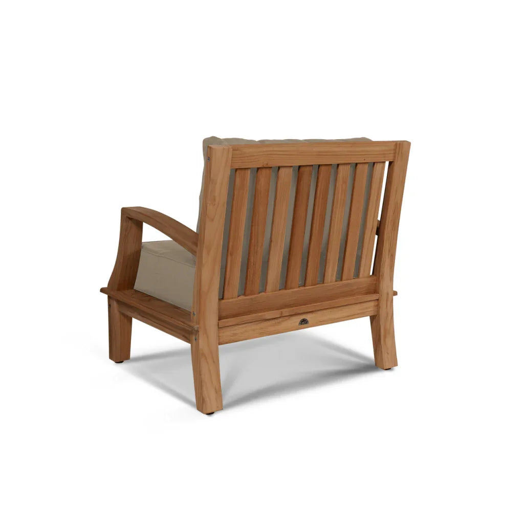 HiTeak Grande Teak Patio Deep Sofa Set with Sunbrella 4PC