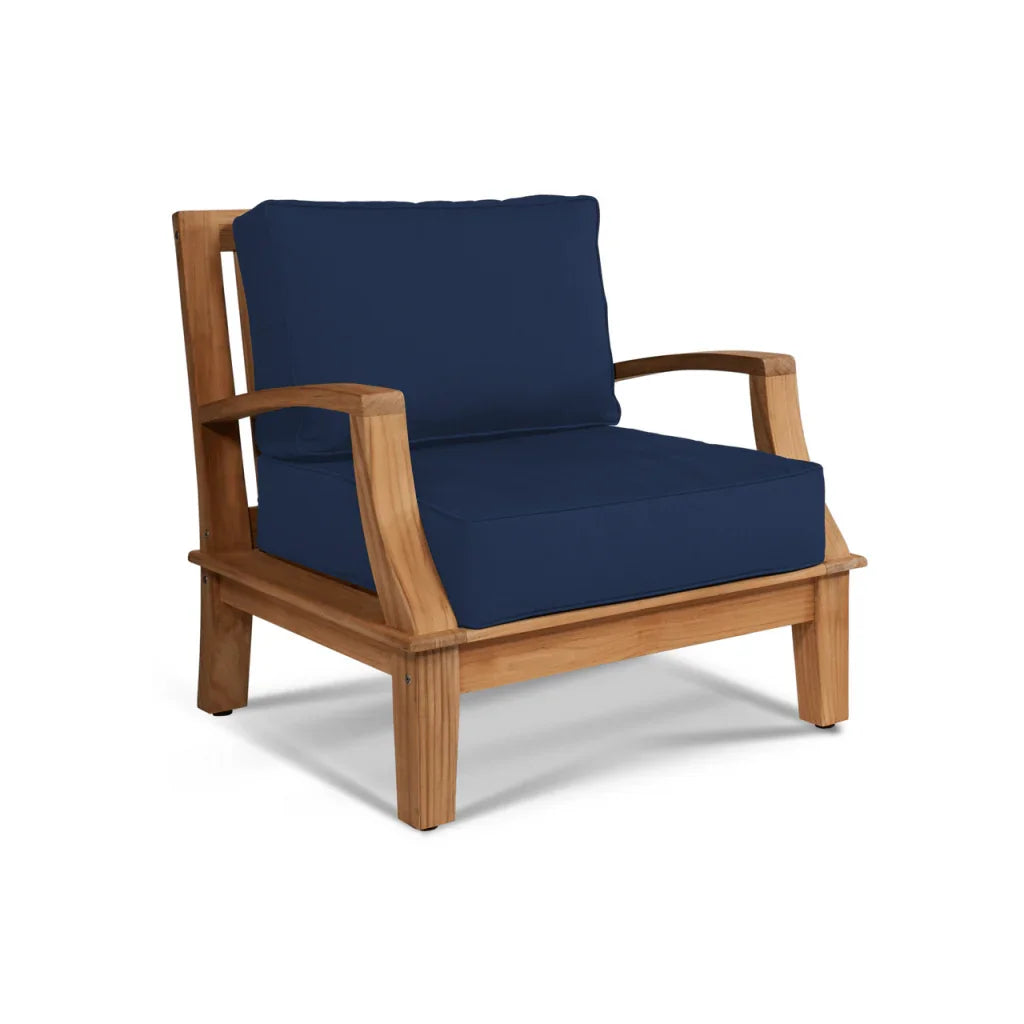 HiTeak Grande Teak Patio Deep Sofa Set with Sunbrella 4PC