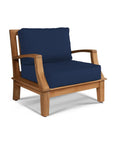 HiTeak Grande Teak Patio Deep Sofa Set with Sunbrella 4PC