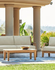 HiTeak Grande Teak Patio Deep Sofa Set with Sunbrella 4PC