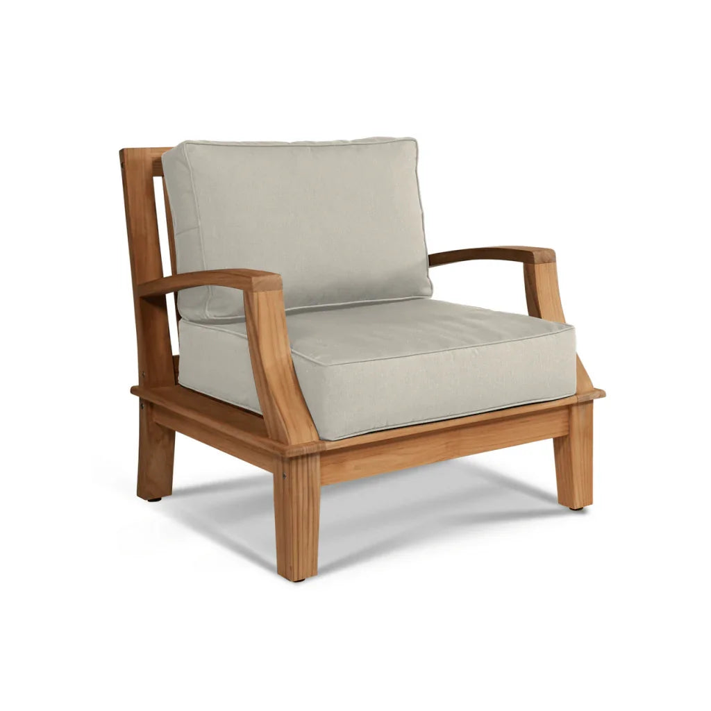 HiTeak Grande Teak Patio Deep Sofa Set with Sunbrella 4PC