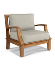 HiTeak Grande Teak Patio Deep Sofa Set with Sunbrella 4PC
