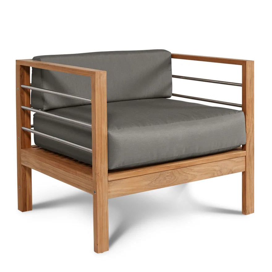 HiTeak SoHo Teak Outdoor Club Chair Sunbrella Cushion