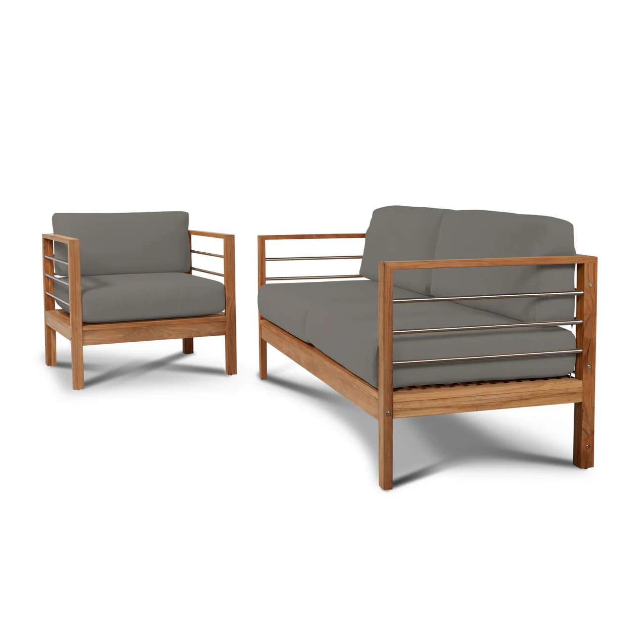 HiTeak SoHo Teak Outdoor Club Chair Sunbrella Cushion