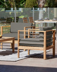 HiTeak SoHo Teak Outdoor Club Chair Sunbrella Cushion