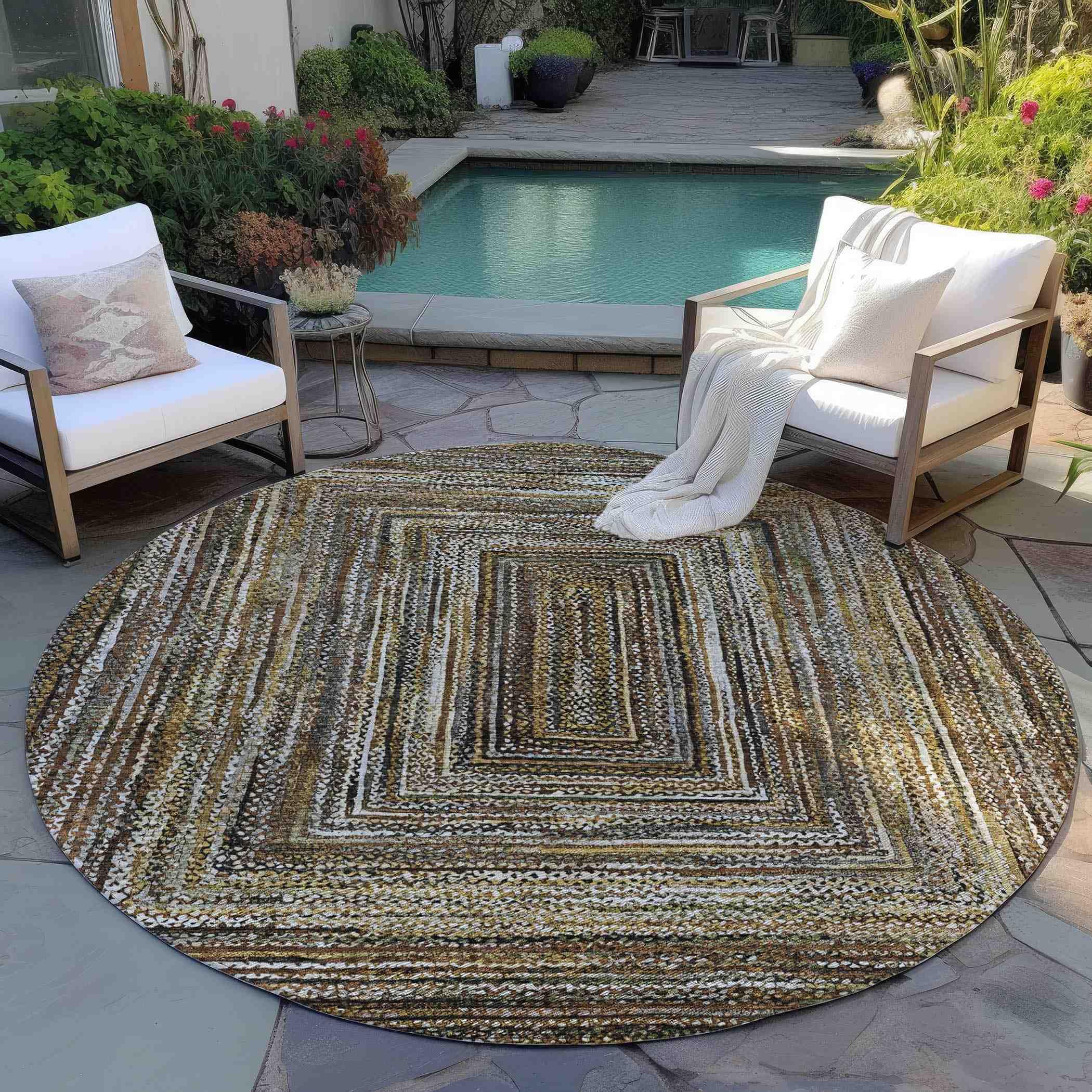 Addison Rugs Haelanor Brown Washable Indoor-Outdoor Rug