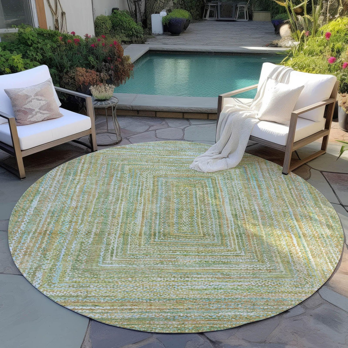 Addison Rugs Haelara Green Washable Indoor-Outdoor Rug