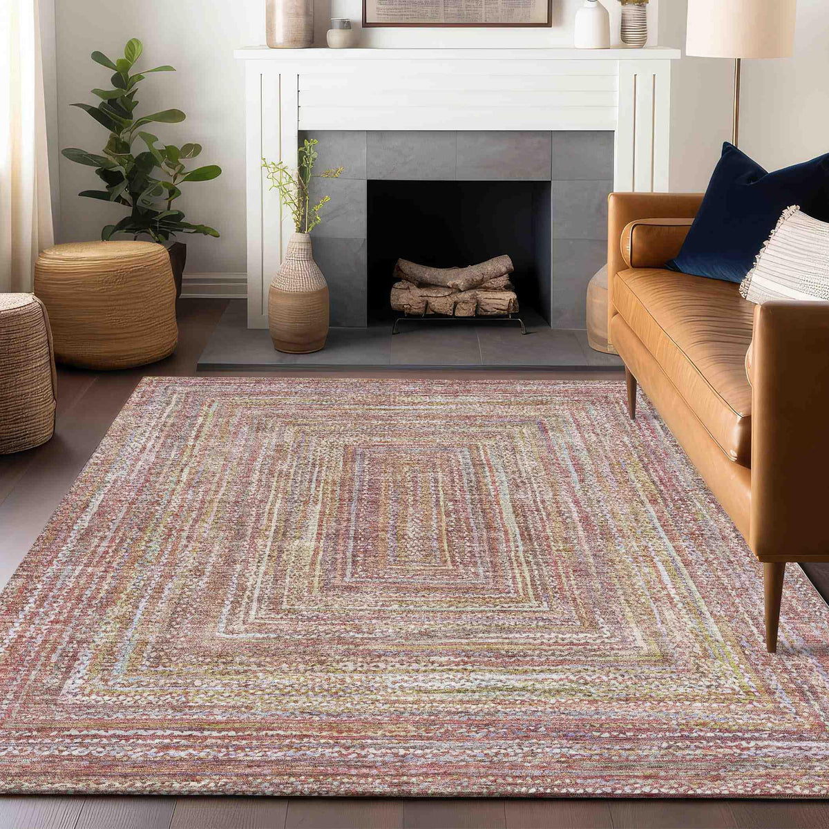 Addison Rugs Haelara Orange Washable Indoor-Outdoor Rug