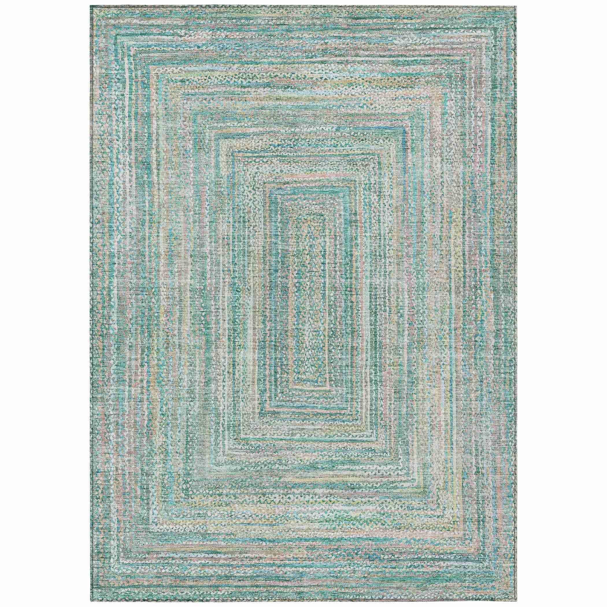 Addison Rugs Haelara Teal Washable Indoor-Outdoor Rug