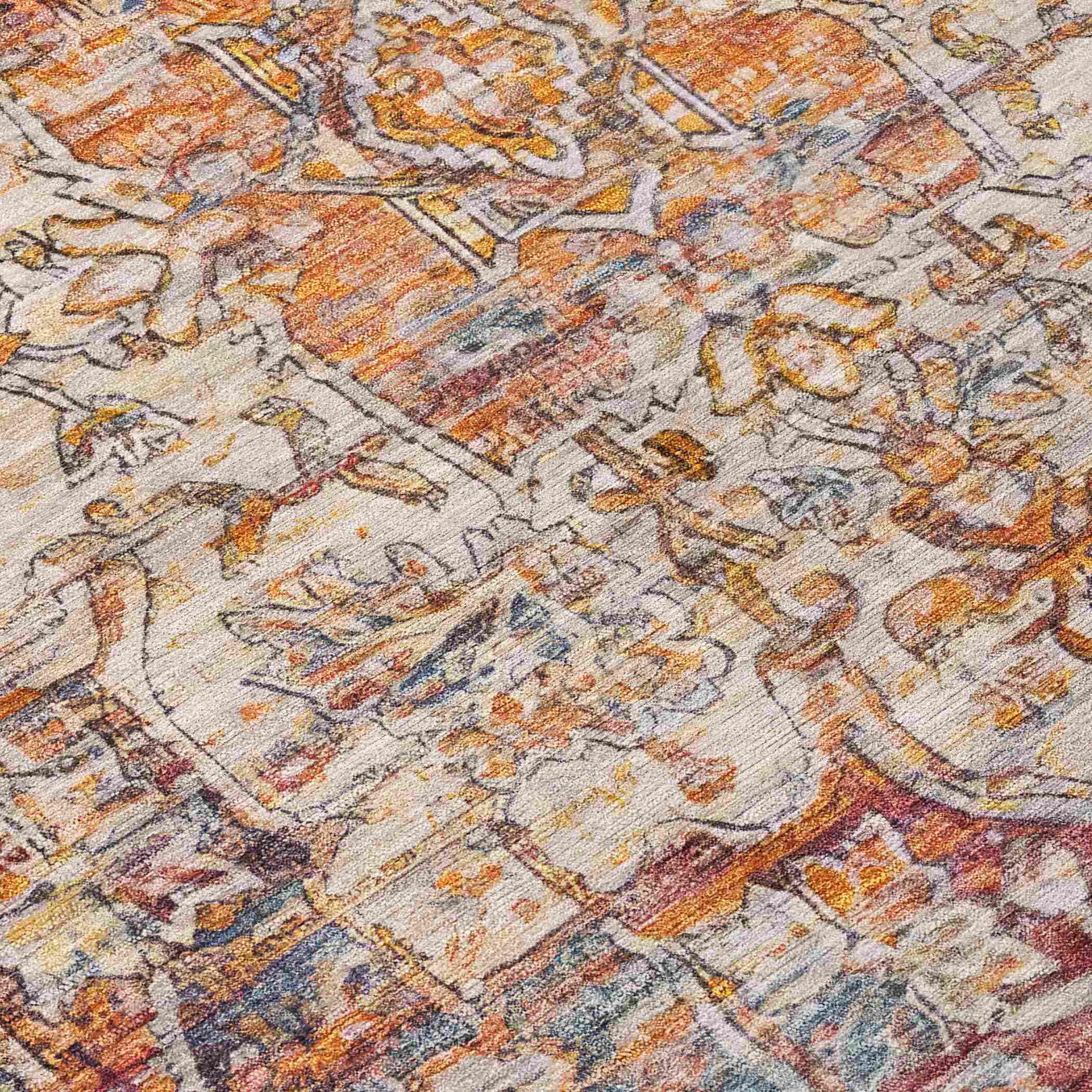 Addison Rugs Haelas Orange Washable Indoor-Outdoor Rug