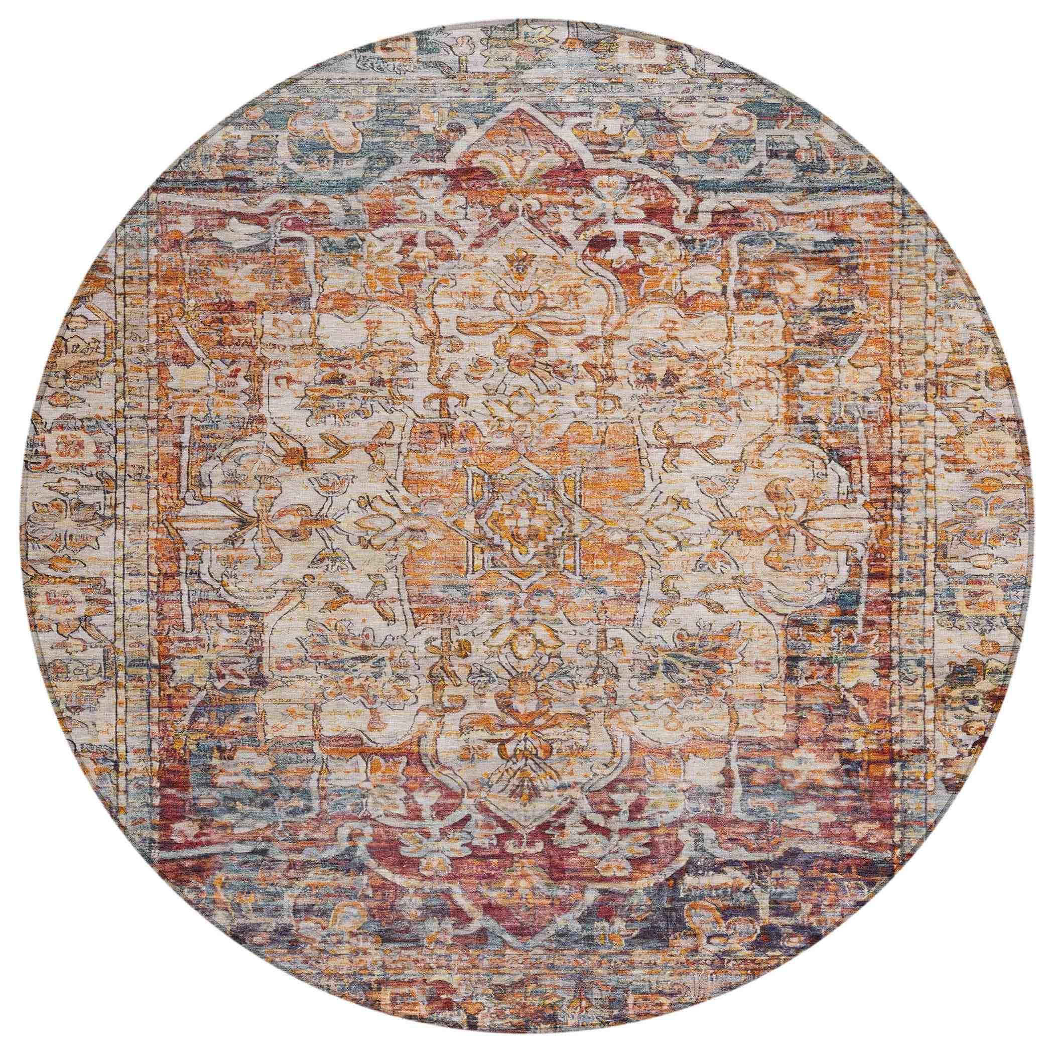 Addison Rugs Haelas Orange Washable Indoor-Outdoor Rug