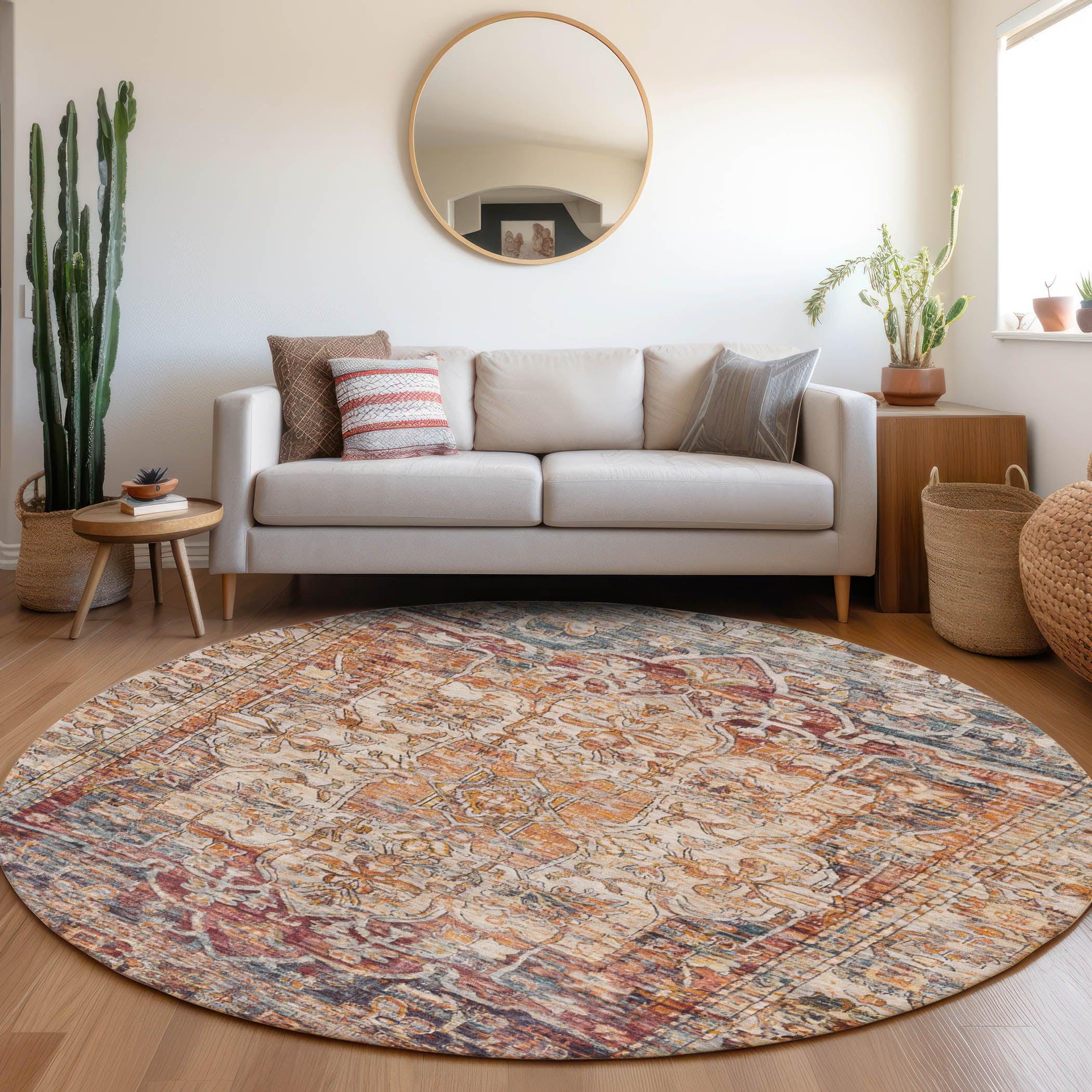 Addison Rugs Haelas Orange Washable Indoor-Outdoor Rug