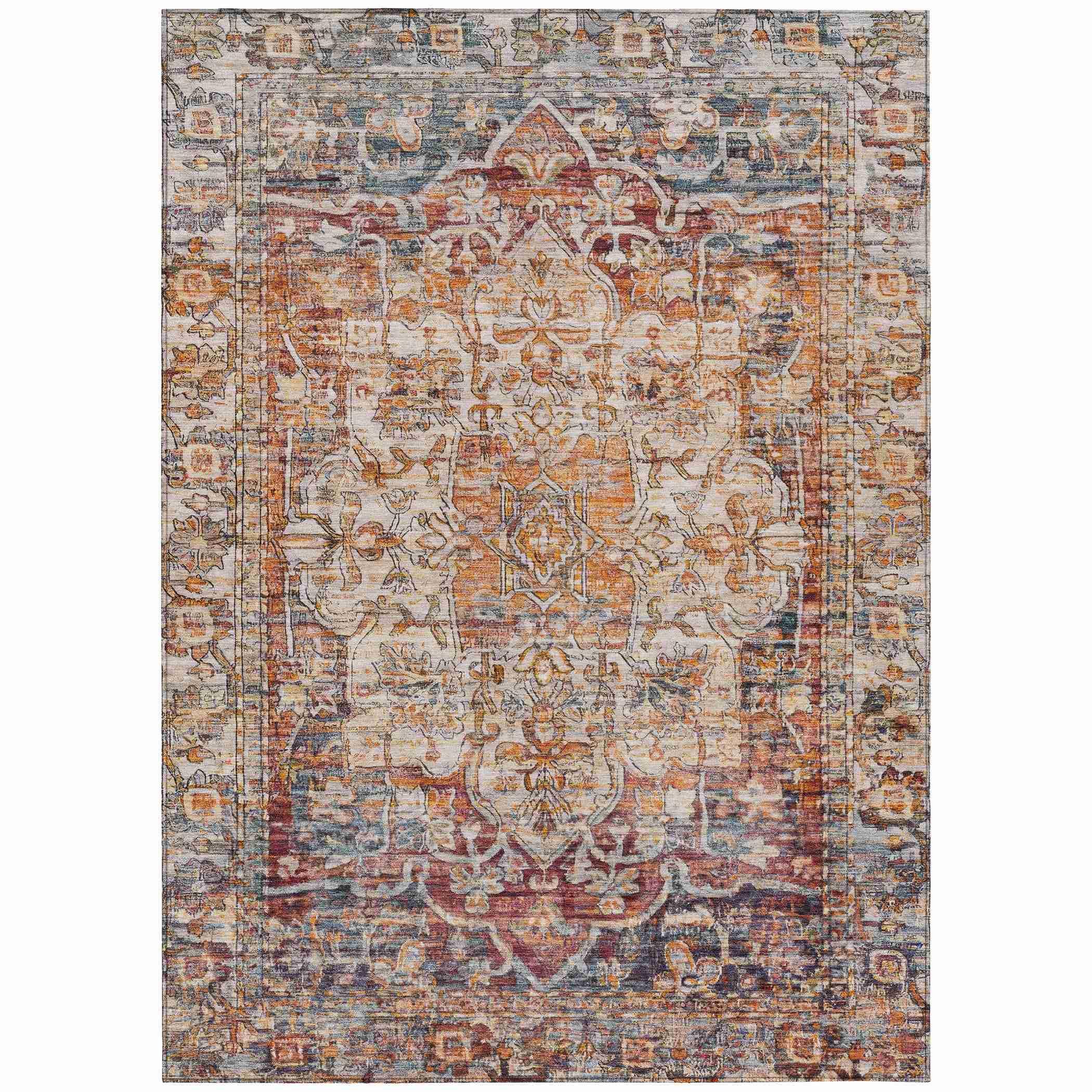 Addison Rugs Haelas Orange Washable Indoor-Outdoor Rug