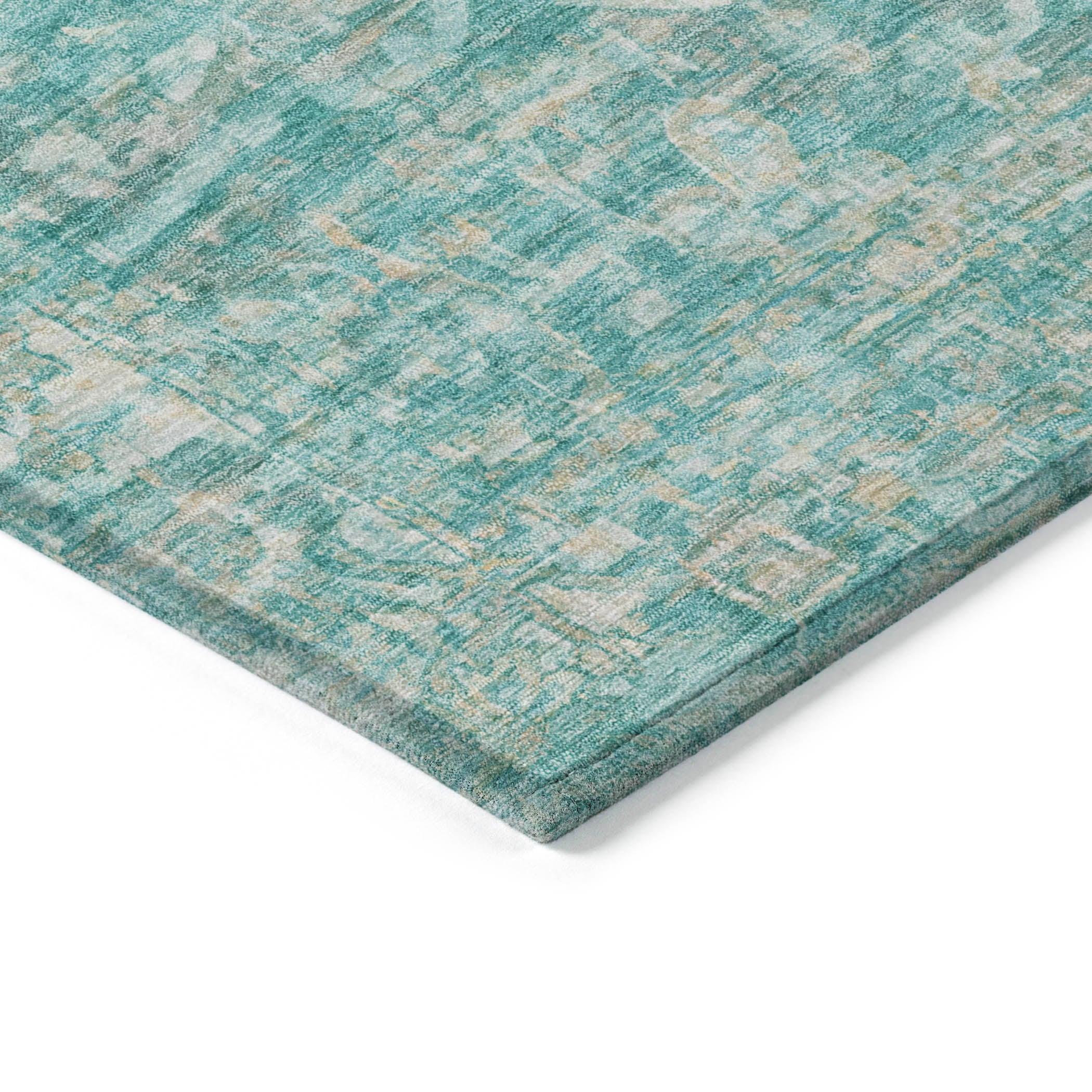 Addison Rugs Haelas Teal Washable Indoor-Outdoor Rug