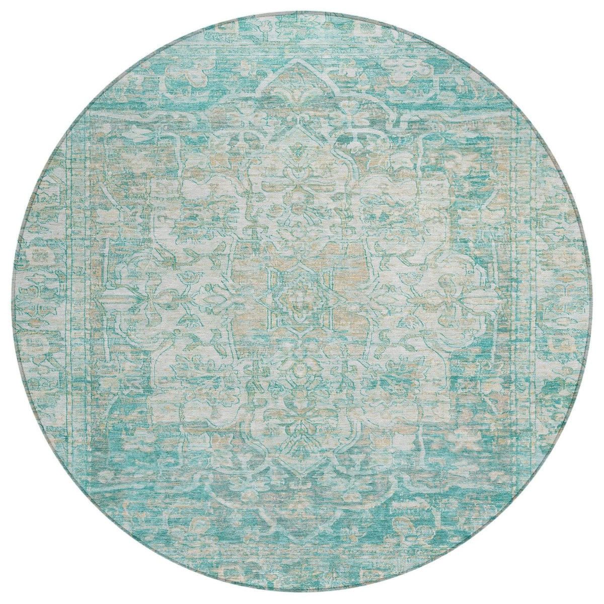 Addison Rugs Haelas Teal Washable Indoor-Outdoor Rug