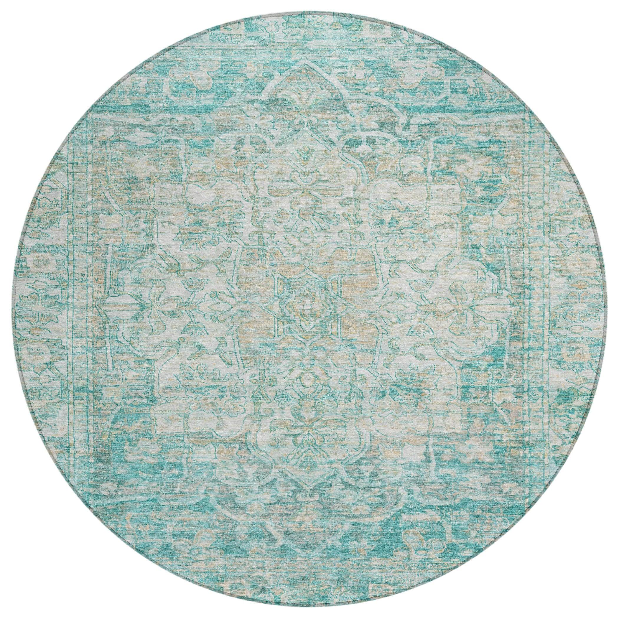 Addison Rugs Haelas Teal Washable Indoor-Outdoor Rug
