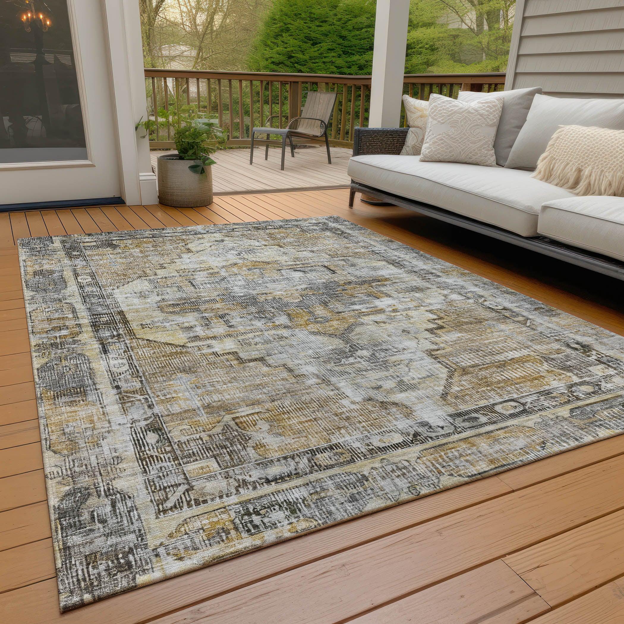 Addison Rugs Haeleth Brown Washable Indoor-Outdoor Rug