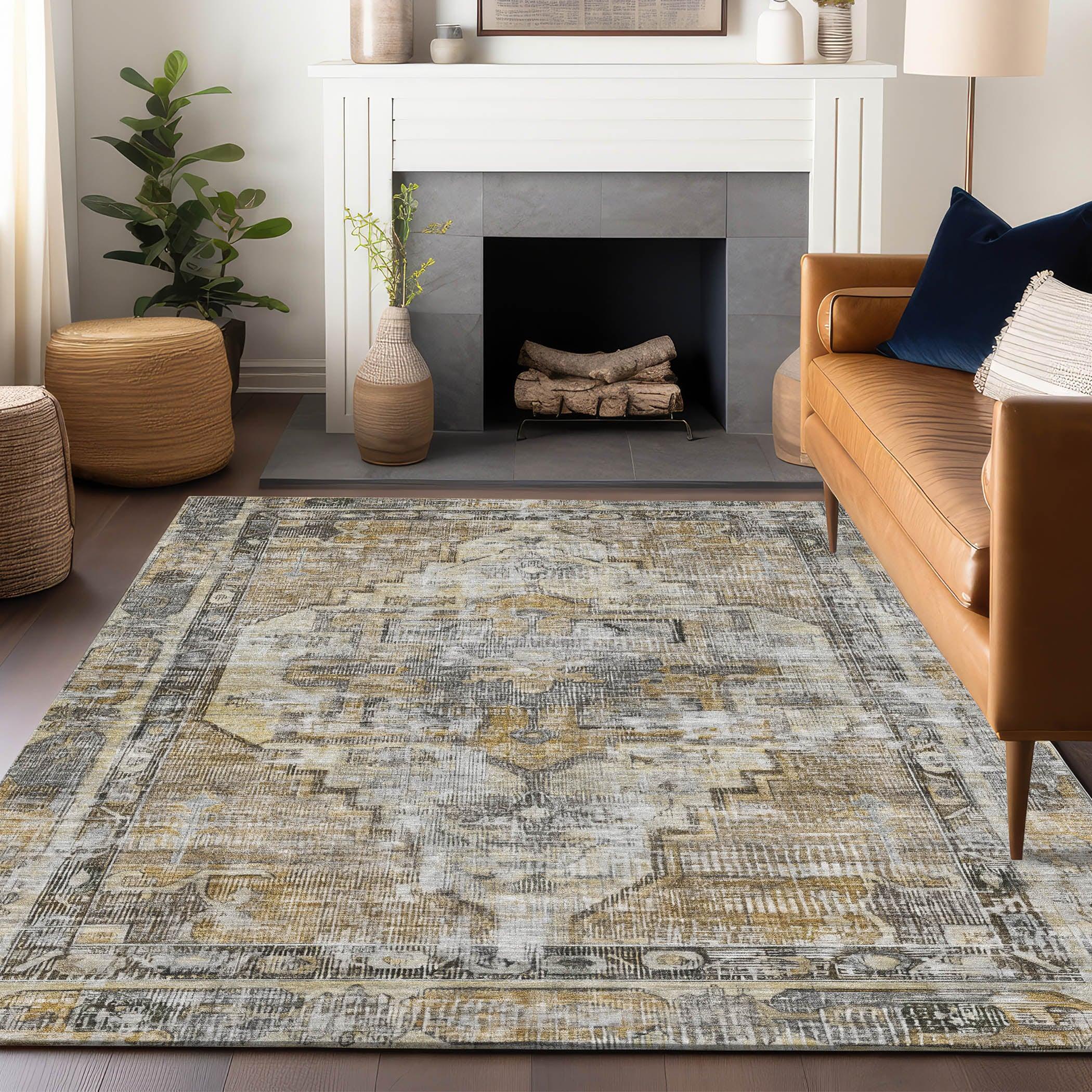 Addison Rugs Haeleth Brown Washable Indoor-Outdoor Rug