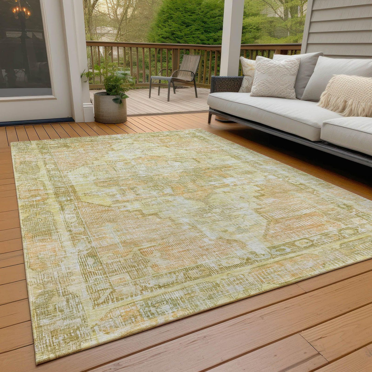 Addison Rugs Haeleth Gold Washable Indoor-Outdoor Rug