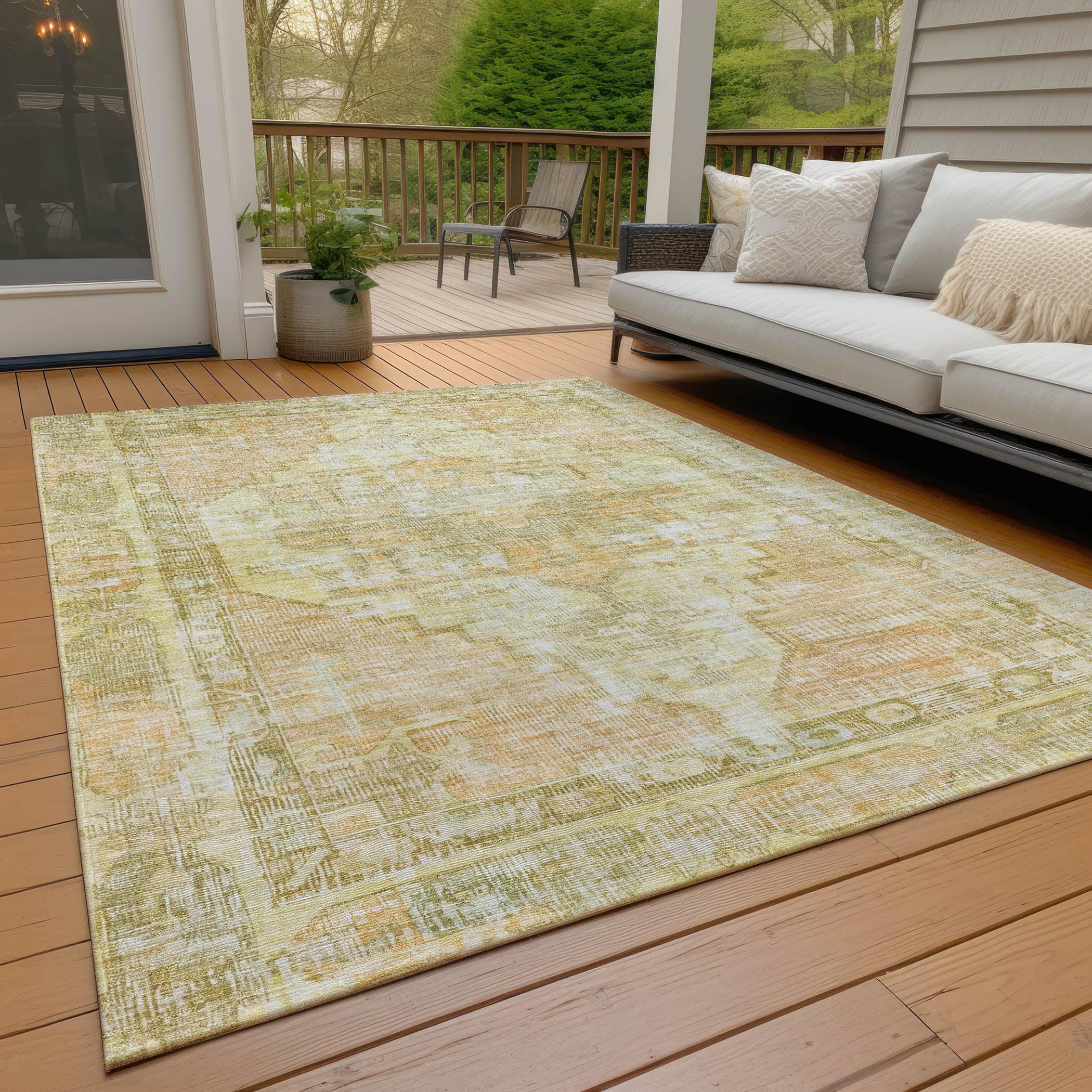 Addison Rugs Haeleth Gold Washable Indoor-Outdoor Rug