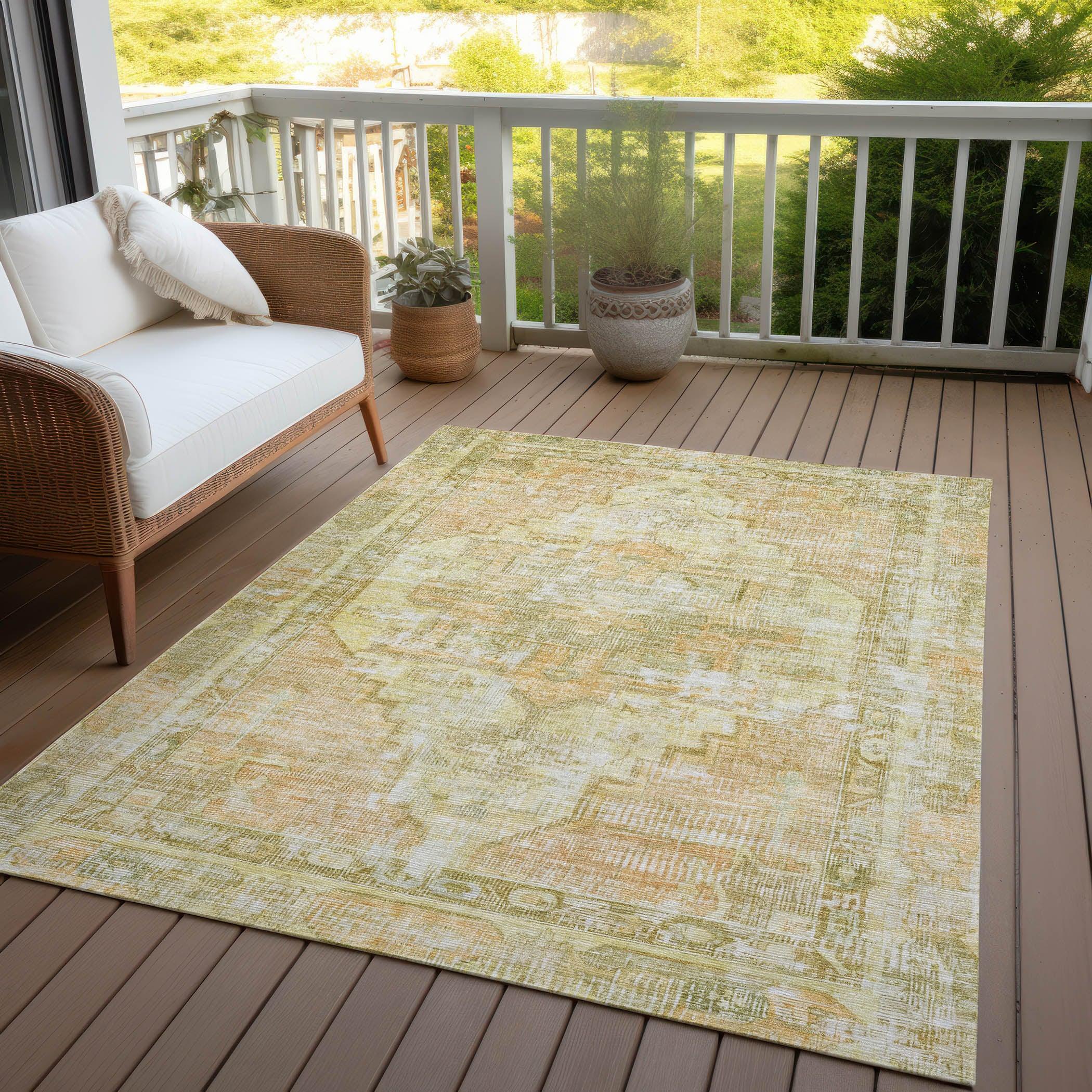 Addison Rugs Haeleth Gold Washable Indoor-Outdoor Rug